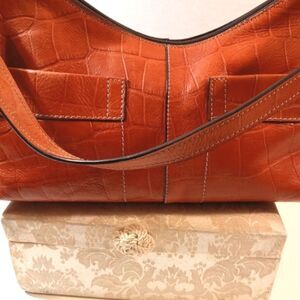 Fossils Genuine  Leather Croc Embossed Purse